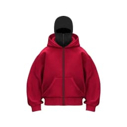 Men and women Balaclava Y2K Gothic Harajuku winter new item double hooded sweatshirt men's hooded mask zipper sportswear