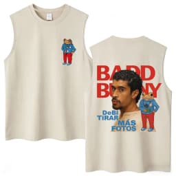 Washed Rapper Bad Bunny Tank Tops Debi Tirar Mas Fotos DTMF World Tour Aesthetic Vests Men Women Hip Hop Cotton Sleeveless Tees