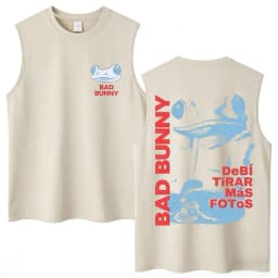 Washed Rapper Bad Bunny Tank Tops Debi Tirar Mas Fotos DTMF World Tour Aesthetic Vests Men Women Hip Hop Cotton Sleeveless Tees