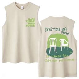 Washed Rapper Bad Bunny Tank Tops Debi Tirar Mas Fotos DTMF World Tour Aesthetic Vests Men Women Hip Hop Cotton Sleeveless Tees