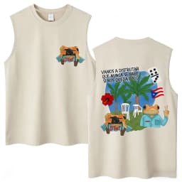 Washed Rapper Bad Bunny Tank Tops Debi Tirar Mas Fotos DTMF World Tour Aesthetic Vests Men Women Hip Hop Cotton Sleeveless Tees