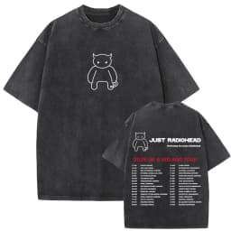 Washed Vintage Radiohead Music Album Cover Graphic T-shirt Men Women Retro Rock Gothic T Shirt Men's 90s Oversized Short Sleeve