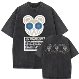Washed Vintage Radiohead Music Album Cover Graphic T-shirt Men Women Retro Rock Gothic T Shirt Men's 90s Oversized Short Sleeve