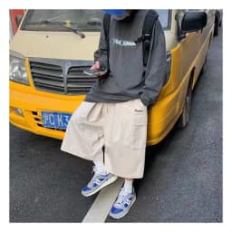 Cool Summer Hip Hop Cargo Shorts for Men's Summer Slim Loose 2024 Ins Hanging Trendy High Street Pants Straight Shorts Men