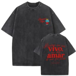 Rapper Bad Bunny Vintage Washed T-shirt Debi Tirar Mas Fotos DTMF World Tour T Shirt Men's Hip Hop Fashion High Quality T-shirts