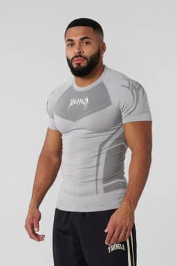 Men's Compression Gym T-Shirt, Breathable Quick Dry Muscle Fit Workout Top, Athletic Fitness Tee for Training Running Sports