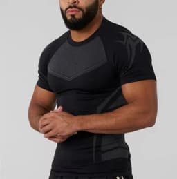 Men's Compression Gym T-Shirt, Breathable Quick Dry Muscle Fit Workout Top, Athletic Fitness Tee for Training Running Sports