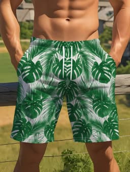 Men's Hawaiian Swim Trunks 3D Gradient Palm Tree Print Beach Shorts Quick Dry Outdoor Fashion Sports Shorts Fashion Men's Shorts
