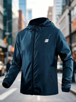 Mens B Logo Hooded Windbreaker Lightweight Waterproof Outdoor Sports Casual Long Sleeve Jacket Coat