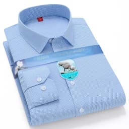 Vintage 64% Cotton Long Sleeve Shirts for Men Slim Fit Formal Plian Shirt Solid Color Fashion Korean Popular Red Clothes