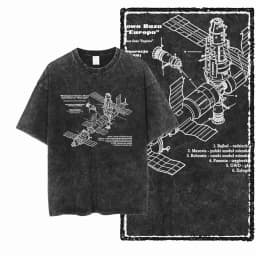 SA ASTRONAUT SPACE THEMES Printed Cotton Acid Washed Graphic Unisex T Shirt Cool Streetwear Men Tshirts Big Size Tee for men