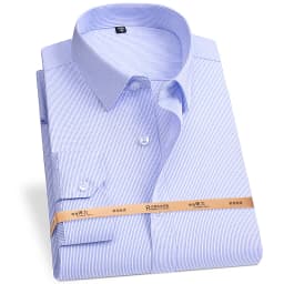 Plus 8XL 7XL 6XL 5XL Bamboo Fiber Shirts For Men Long Sleeve Spring Anti-Wrinkle Formal Soft Casual Stripe Business Social Shirt
