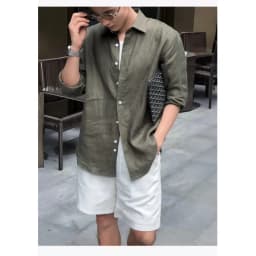 Men's Linen Shirt Cotton Blend Long Sleeve Button Down Casual Loose Fit Summer Breathable Tops Old Money Aesthetic Solid Color