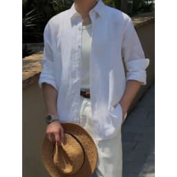 Men's Linen Shirt Cotton Blend Long Sleeve Button Down Casual Loose Fit Summer Breathable Tops Old Money Aesthetic Solid Color