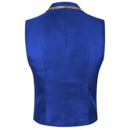 Men's Black Satin Suit Vest with Gold Trim and Chain - Formal Waistcoat for Wedding, Party, Prom - Slim Fit Tuxedo Vest