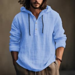 2025 New Men's Casual Blouse Cotton Linen Shirt Loose Tops Long Sleeve Tee Shirt Spring Autumn Casual Men's Shirts Hoodie