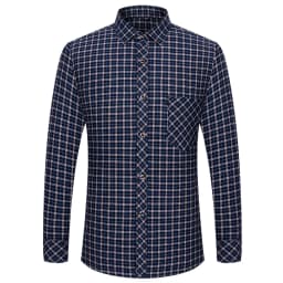 M-6XL Men's Pure Cotton Flannel Shirts Long Sleeve Single Pocket Casual Plaid Thick Soft Cozy Brushed Shirts Blouse Men Clothing