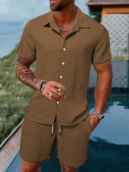 Summer Simple Men's Polo Casual Comfortable Loose Thin Without Hooded Short Sleeve Shorts Fashion Urban Leisure Sports Suit