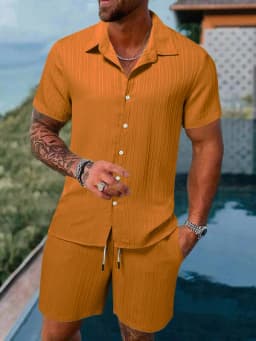 Summer Simple Men's Polo Casual Comfortable Loose Thin Without Hooded Short Sleeve Shorts Fashion Urban Leisure Sports Suit