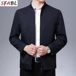 Solid Quality Men's Jacket Business Casual Luxury Blazer for Men Zipper Jacket Office Dress Coat Spring Autumn New Outerwear 3XL