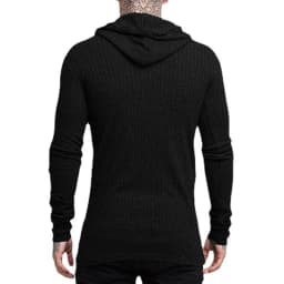 New Fashion Spring Autumn Hooded Sweaters Men Thin Knitted Gym Clothing Slim Fit Pullover Man Classic Ribbed Knit Hoodie Jumper