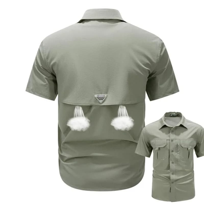 Men Outdoor Short Sleeves Thin Breathable Comfortable Cargo Shirts New Summer Male Multi Pockets Mountaineering Tooling Shirts