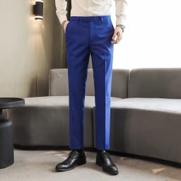 Men Dress Pants Solid Color Slim Fit Business Casual Office Wedding Formal Trousers High Quality Men Clothing Suit Pants 29-40