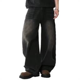 Four Season Men's Jeans Korean Version Student Casual Pants High Street Straight Loose Wide Leg Jeans Black Grey Blue Baggy Jean