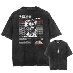 2026 Anime Jujutsu Kaisen Fushiguro Toji Printed T-shirt Men's and Women's Washed T-shirt High Quality Vintage T-shirt Tops