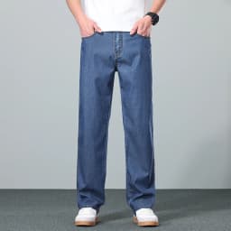 High Quality New Summer Lyocell Fabric Stretch Jeans Business Loose Straight Casual Trousers Fashion Pants Plus Size 28-35 40