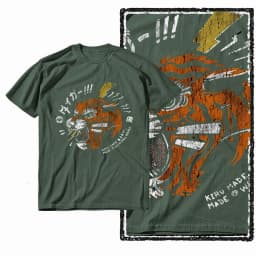 G41 Army Green Vintage 100% Cotton Tiger Printed Men's T-shirt | Streetwear Big Size Cool O-neck men's Tee Tshirt