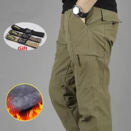 Men's Fleece Cargo Pants Winter Plush Tactical Pants Casual Joggers 3XL Korean Loose Hiking Running Warm Thermal Trousers
