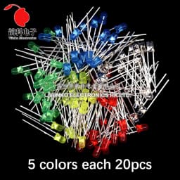 3MM 5MM Light Emitting Diodes Electronics Kit Box F3 F5 LED Diode Assorted Kit White Green Red Blue Yellow Orange