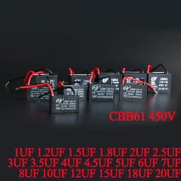 CBB61 Fan Starting Capacitor 1uf / 1.2uf/1.5uf/1.8uf/2uf/2.2uf/2.5uf/2.7uf/3uf/3.5uf/4uf/4.5uf/5uf/6uf/7uf/8uf Ceiling Fan Range