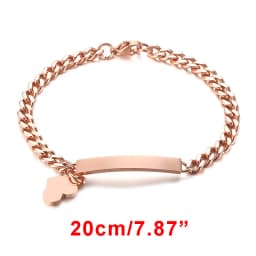 Custom Engraved Bracelets for Little Girl Gifts, Personalized Anti Allergy Stainless Steel Bar Girls Boys Jewelry