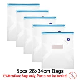 Reusable Vacuum Food Storage Zipper Bags Set Electric Handheld Vacuum Sealer Pump Sous Vide Bags USB Rechargeable BPA Free