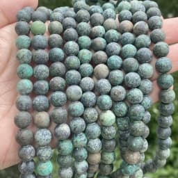 Natural Matte Jaspers Frosted Amazonite Agates Jades Quartz Turquoises Stone Round Spacer Bead For Jewelry Making Bracelet
