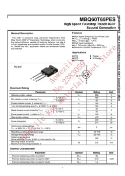 Aoweziic 2024+ 100% New Imported Original MBQ60T65PESTH MBQ60T65PES MBQ60T65 60T65PES 60T65 TO-247 IGBT Single Pipe 60A 650V