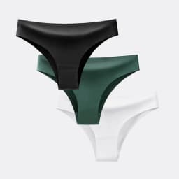 BANNIROU 3Pcs Women's Panties Underwear Fitness Sports Seamless Female Lingerie Sexy T-back Tanga Thong Ice Silk Intimates