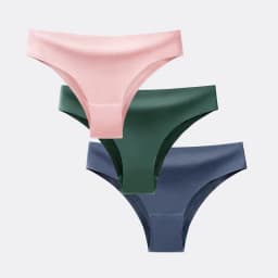 BANNIROU 3Pcs Women's Panties Underwear Fitness Sports Seamless Female Lingerie Sexy T-back Tanga Thong Ice Silk Intimates