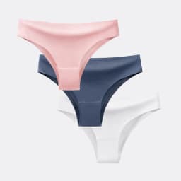 BANNIROU 3Pcs Women's Panties Underwear Fitness Sports Seamless Female Lingerie Sexy T-back Tanga Thong Ice Silk Intimates
