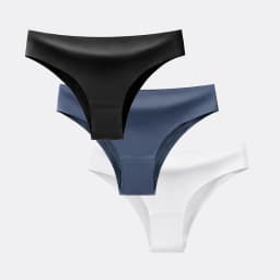 BANNIROU 3Pcs Women's Panties Underwear Fitness Sports Seamless Female Lingerie Sexy T-back Tanga Thong Ice Silk Intimates