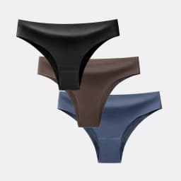 BANNIROU 3Pcs Women's Panties Underwear Fitness Sports Seamless Female Lingerie Sexy T-back Tanga Thong Ice Silk Intimates