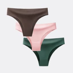 BANNIROU 3Pcs Women's Panties Underwear Fitness Sports Seamless Female Lingerie Sexy T-back Tanga Thong Ice Silk Intimates