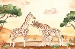 Milofi Custom Mural Wallpaper Watercolor Jungle Animal Giraffe Elephant Zebra Peel And Stick Wall Mural For Nursery Home Decor