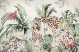 Milofi Custom Mural Wallpaper Watercolor Jungle Animal Giraffe Elephant Zebra Peel And Stick Wall Mural For Nursery Home Decor