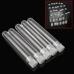 10Pcs 12x100mm Clear Plastic Test Tubes With Caps Stoppers Lab Test Tubes DIY Handmade Beading Beads Storage Tube Lab tools