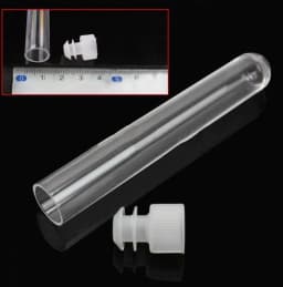 10Pcs 12x100mm Clear Plastic Test Tubes With Caps Stoppers Lab Test Tubes DIY Handmade Beading Beads Storage Tube Lab tools