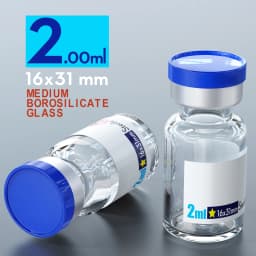 Ks-Tek Sterile Empty Vials with Self Healing Injection Port,with Flip Off Aluminum Cap,Sterile Package