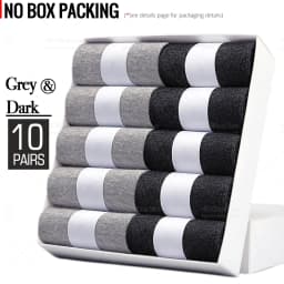 HSS 5/10 Pairs Men's Cotton Blend Socks Black Business Men Socks Soft Breathable Summer Winter for Male Socks Plus Size (6.5-14)